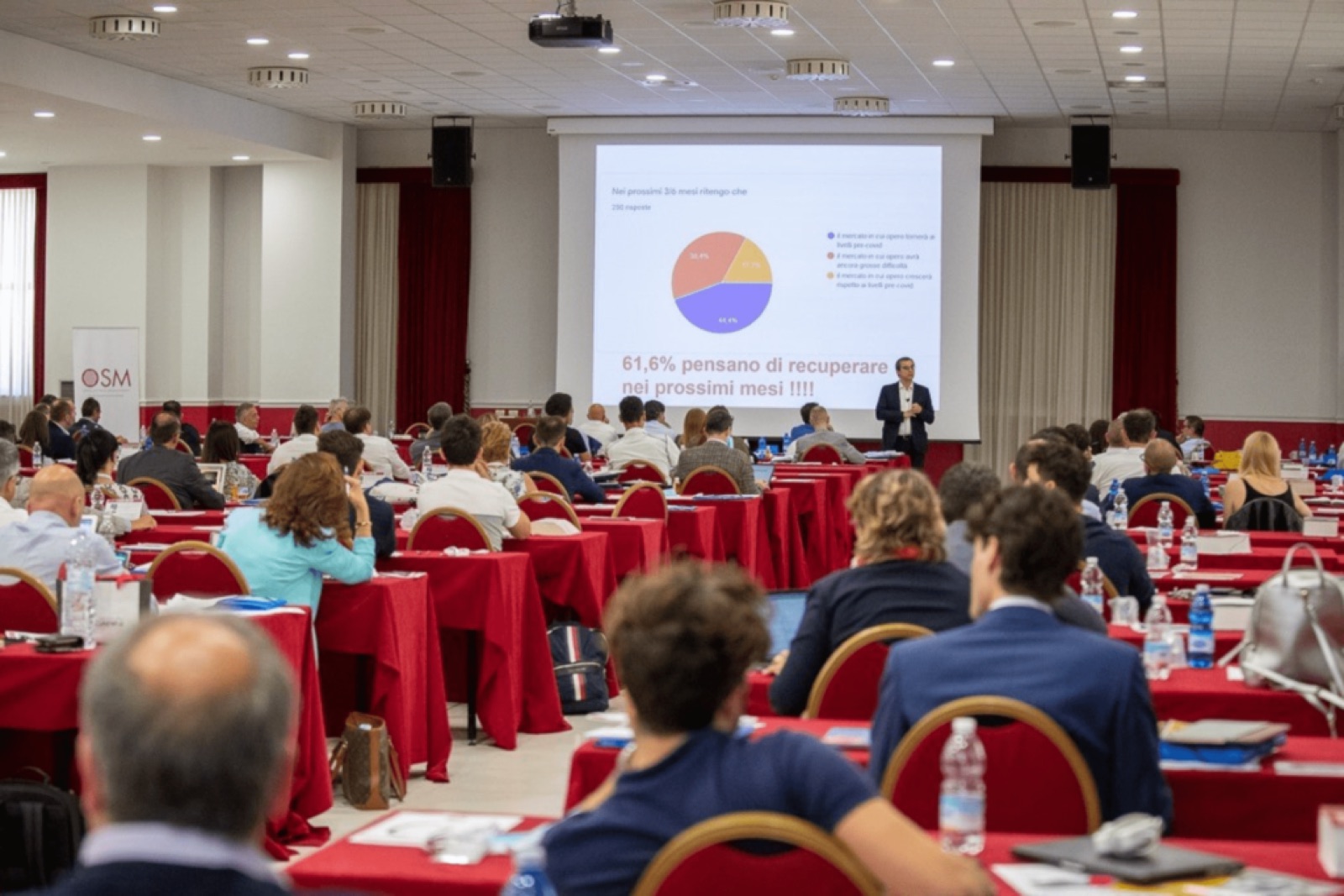 Evento dal vivo OSM con imprenditori in aula